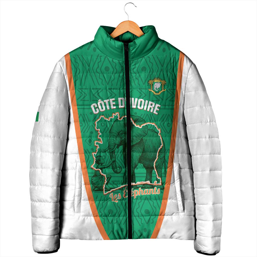 Custom Ivory Coast Football Padded Jacket 2026 Cote d'Ivoire Les Elephants Green Version - African Pride