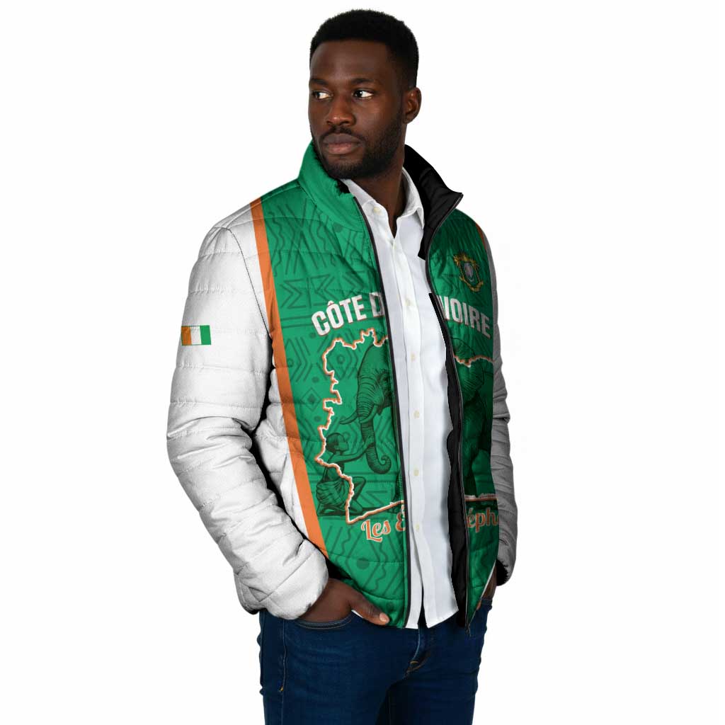 Custom Ivory Coast Football Padded Jacket 2026 Cote d'Ivoire Les Elephants Green Version - African Pride