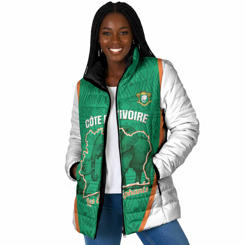 Custom Ivory Coast Football Padded Jacket 2026 Cote d'Ivoire Les Elephants Green Version - African Pride