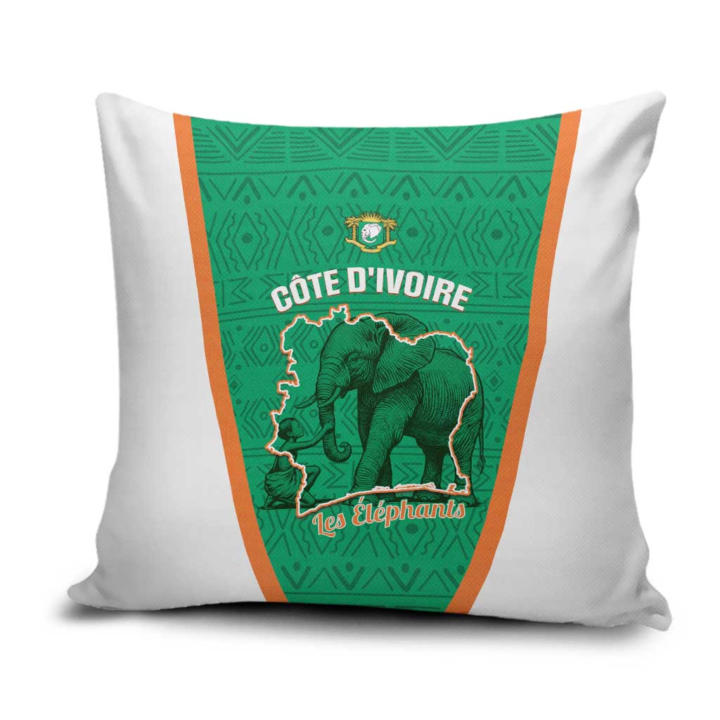 Ivory Coast Football Pillow Cover 2026 Cote d'Ivoire Les Elephants Green Version - African Pride