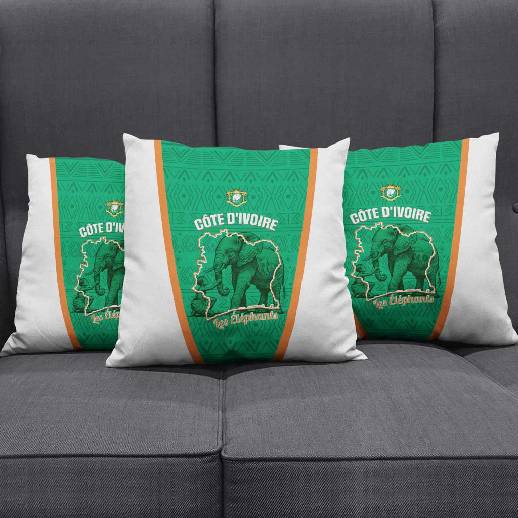 Ivory Coast Football Pillow Cover 2026 Cote d'Ivoire Les Elephants Green Version - African Pride