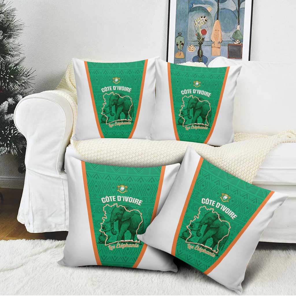 Ivory Coast Football Pillow Cover 2026 Cote d'Ivoire Les Elephants Green Version - African Pride