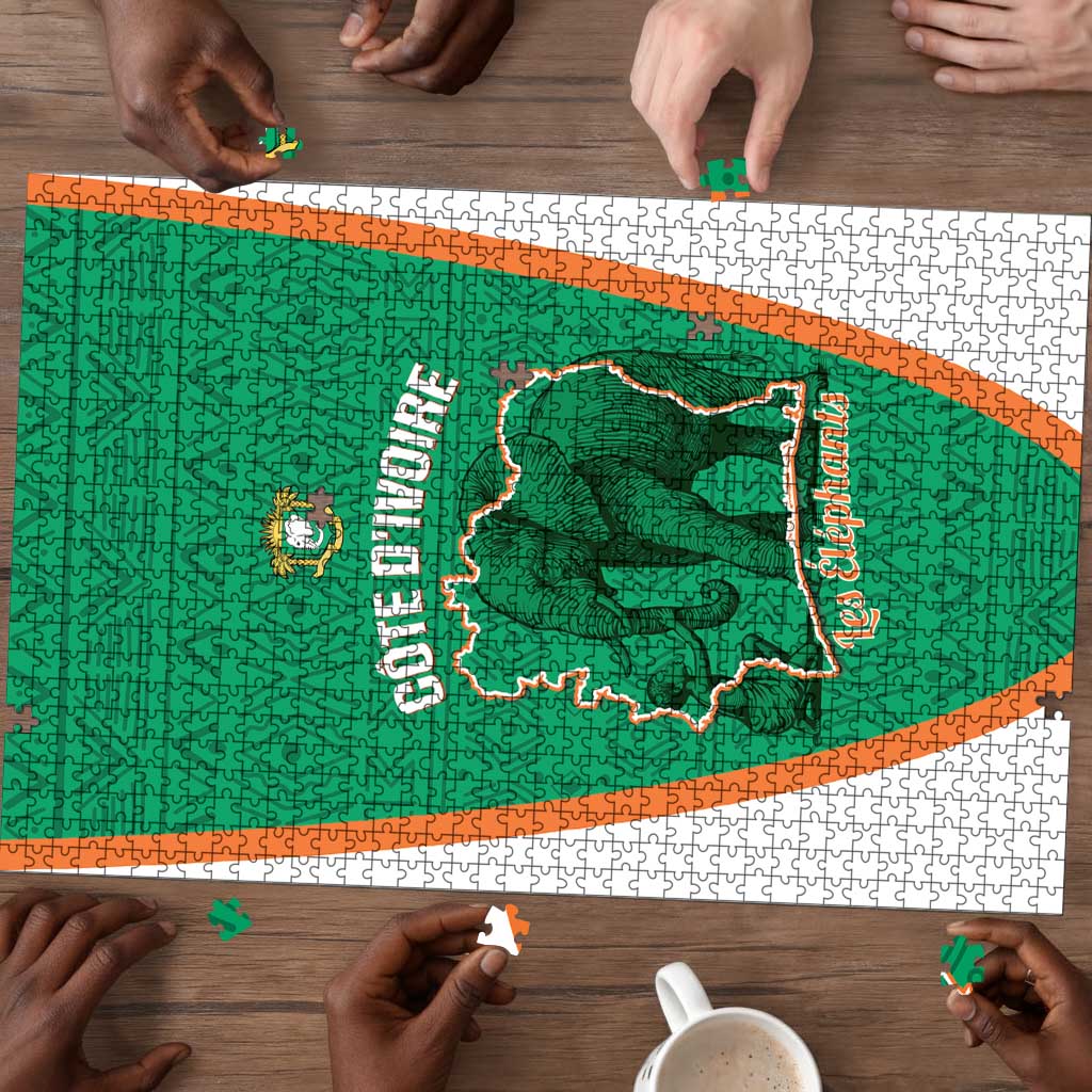 Ivory Coast Football Puzzle 2026 Cote d'Ivoire Les Elephants Green Version - African Pride