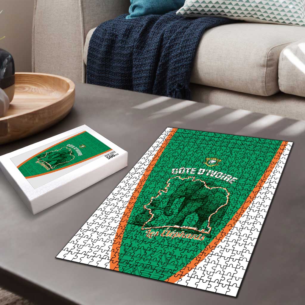 Ivory Coast Football Puzzle 2026 Cote d'Ivoire Les Elephants Green Version - African Pride