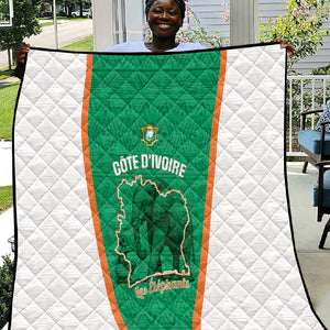 Ivory Coast Football Quilt 2026 Cote d'Ivoire Les Elephants Green Version - African Pride