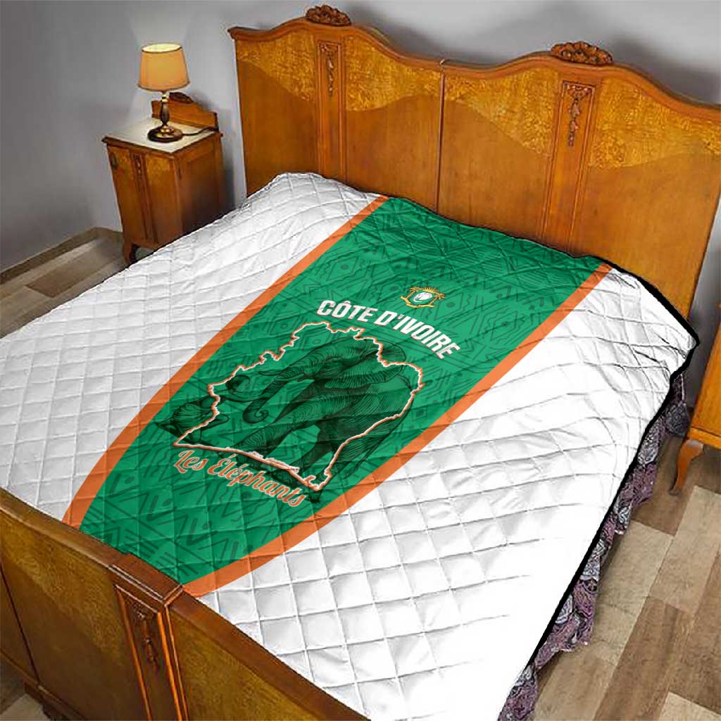 Ivory Coast Football Quilt 2026 Cote d'Ivoire Les Elephants Green Version - African Pride