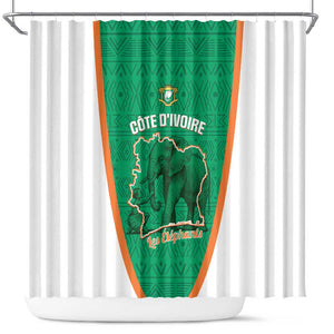 Ivory Coast Football Shower Curtain 2026 Cote d'Ivoire Les Elephants Green Version - African Pride