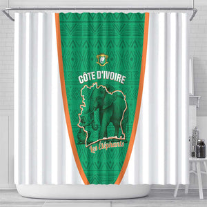 Ivory Coast Football Shower Curtain 2026 Cote d'Ivoire Les Elephants Green Version - African Pride