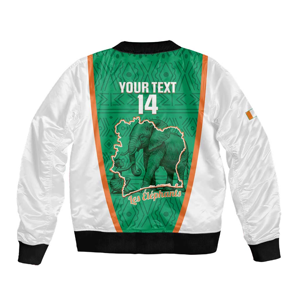 Custom Ivory Coast Football Sleeve Zip Bomber Jacket 2026 Cote d'Ivoire Les Elephants Green Version - African Pride