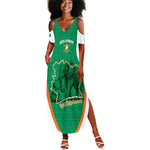 Custom Ivory Coast Football Summer Maxi Dress 2026 Cote d'Ivoire Les Elephants Green Version LT14