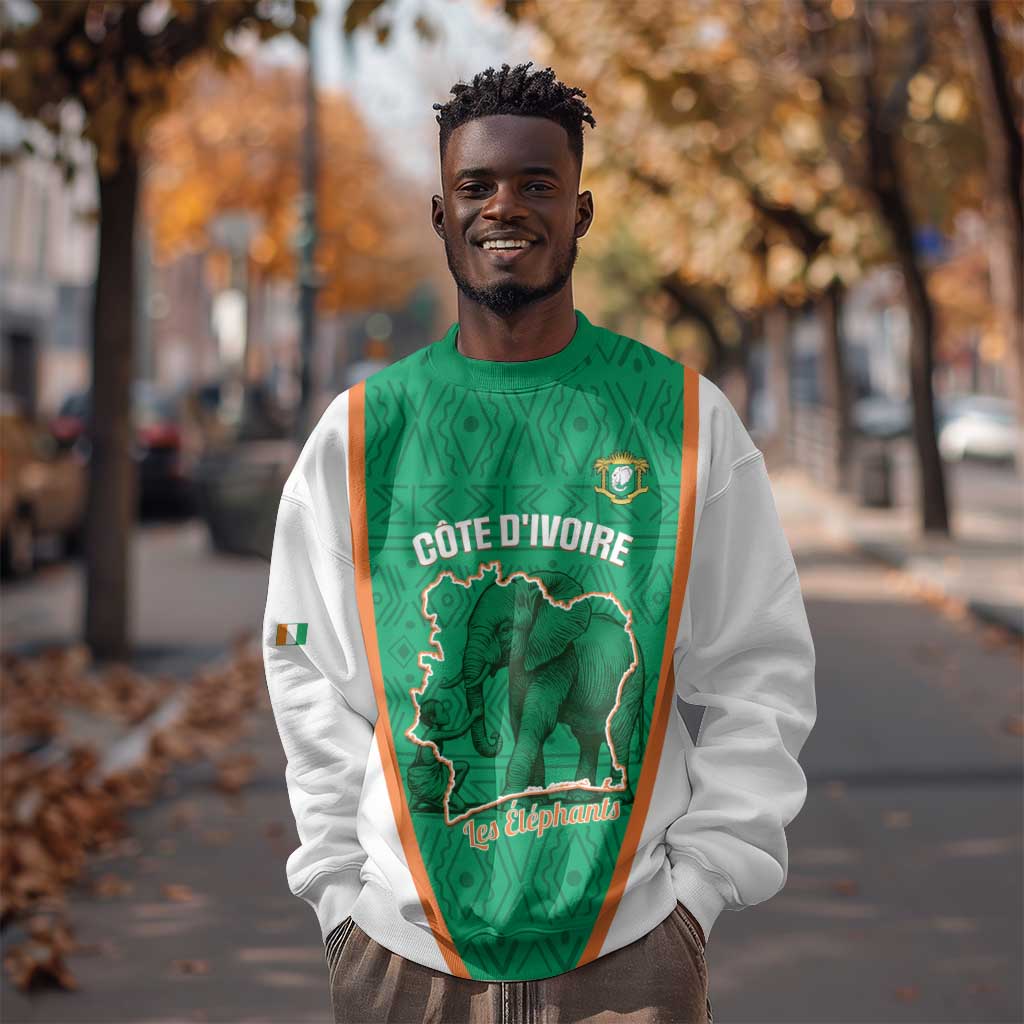 Custom Ivory Coast Football Sweatshirt 2026 Cote d'Ivoire Les Elephants Green Version - African Pride