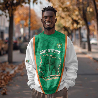 Custom Ivory Coast Football Sweatshirt 2026 Cote d'Ivoire Les Elephants Green Version - African Pride