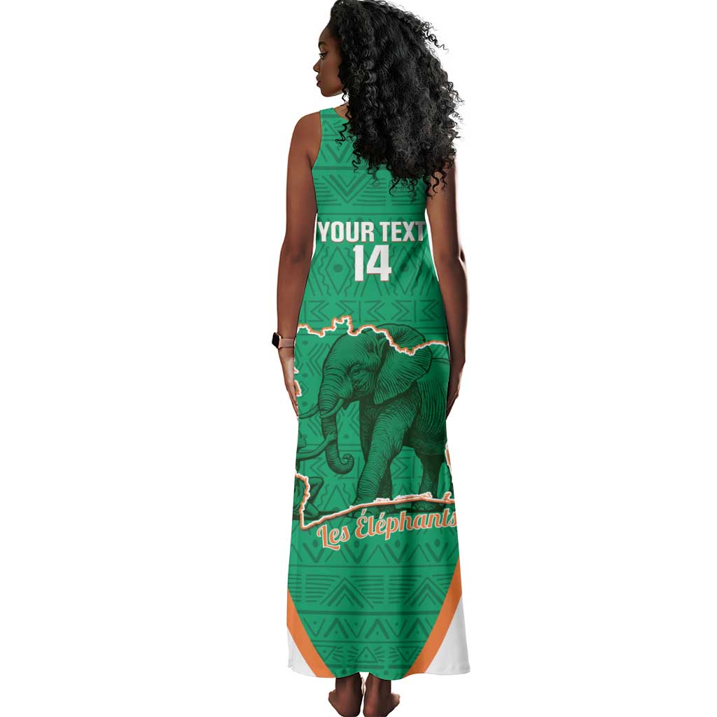 Custom Ivory Coast Football Tank Maxi Dress 2026 Cote d'Ivoire Les Elephants Green Version - African Pride