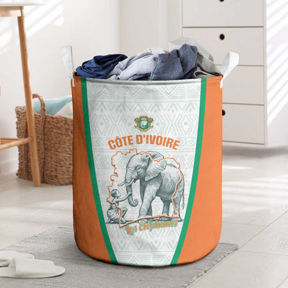 Ivory Coast Football Laundry Basket 2026 Cote d'Ivoire Les Elephants White Version - African Pride