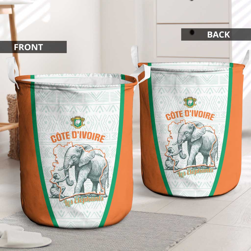 Ivory Coast Football Laundry Basket 2026 Cote d'Ivoire Les Elephants White Version - African Pride