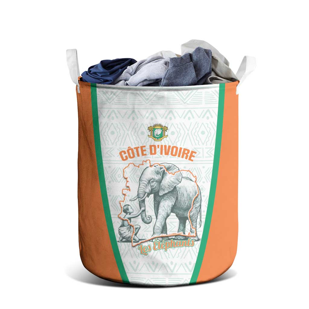 Ivory Coast Football Laundry Basket 2026 Cote d'Ivoire Les Elephants White Version - African Pride