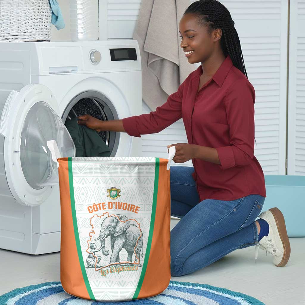 Ivory Coast Football Laundry Basket 2026 Cote d'Ivoire Les Elephants White Version - African Pride
