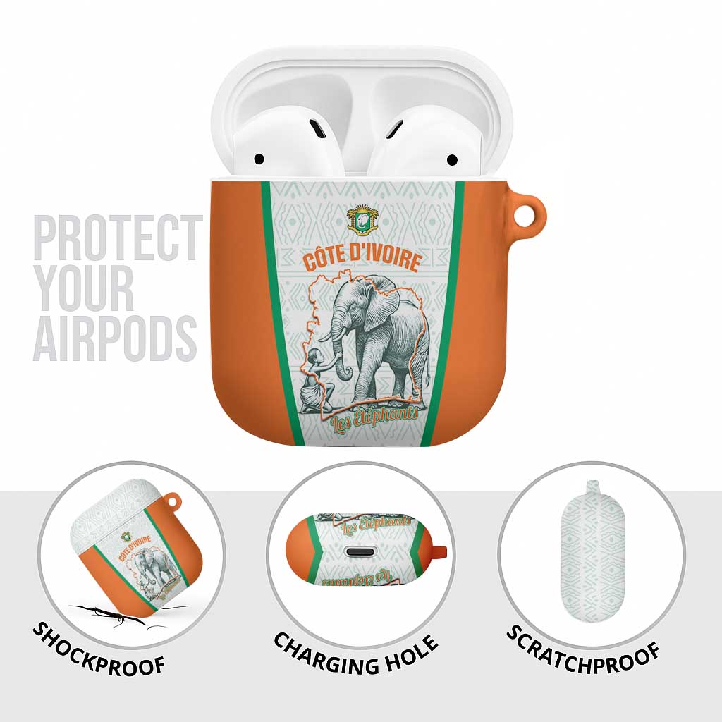 Ivory Coast Football AirPods Case 2026 Cote d'Ivoire Les Elephants White Version - African Pride