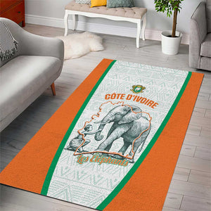 Ivory Coast Football Area Rug 2026 Cote d'Ivoire Les Elephants White Version - African Pride