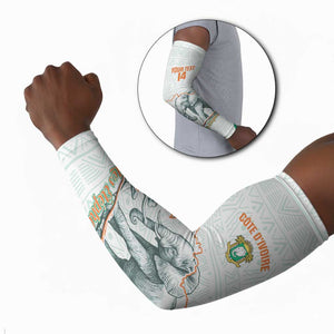 Custom Ivory Coast Football Arm Sleeves 2026 Cote d'Ivoire Les Elephants White Version - African Pride
