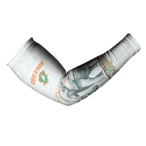 Custom Ivory Coast Football Arm Sleeves 2026 Cote d'Ivoire Les Elephants White Version - African Pride