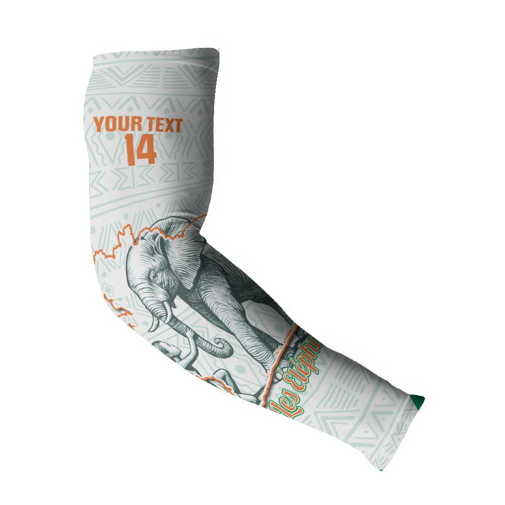 Custom Ivory Coast Football Arm Sleeves 2026 Cote d'Ivoire Les Elephants White Version - African Pride