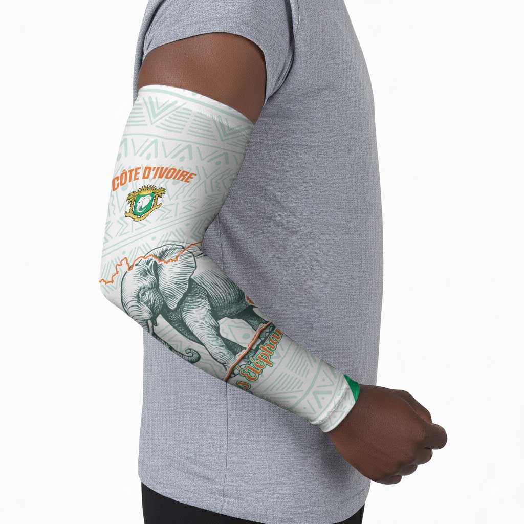 Custom Ivory Coast Football Arm Sleeves 2026 Cote d'Ivoire Les Elephants White Version - African Pride