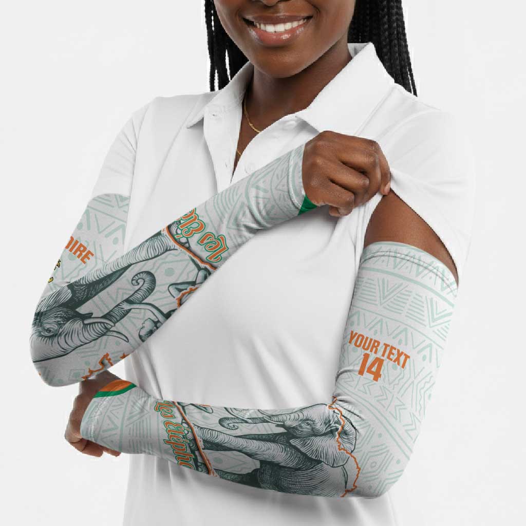 Custom Ivory Coast Football Arm Sleeves 2026 Cote d'Ivoire Les Elephants White Version - African Pride
