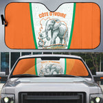Ivory Coast Football Auto Sun Shade 2026 Cote d'Ivoire Les Elephants White Version - African Pride