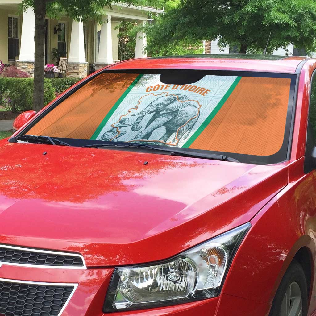 Ivory Coast Football Auto Sun Shade 2026 Cote d'Ivoire Les Elephants White Version - African Pride