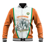 Custom Ivory Coast Football Baseball Jacket 2026 Cote d'Ivoire Les Elephants White Version - African Pride