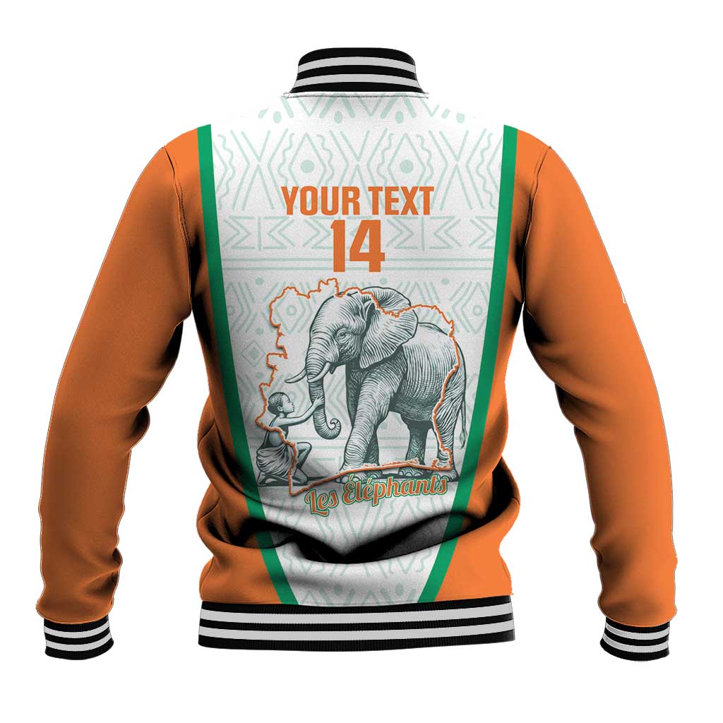 Custom Ivory Coast Football Baseball Jacket 2026 Cote d'Ivoire Les Elephants White Version - African Pride