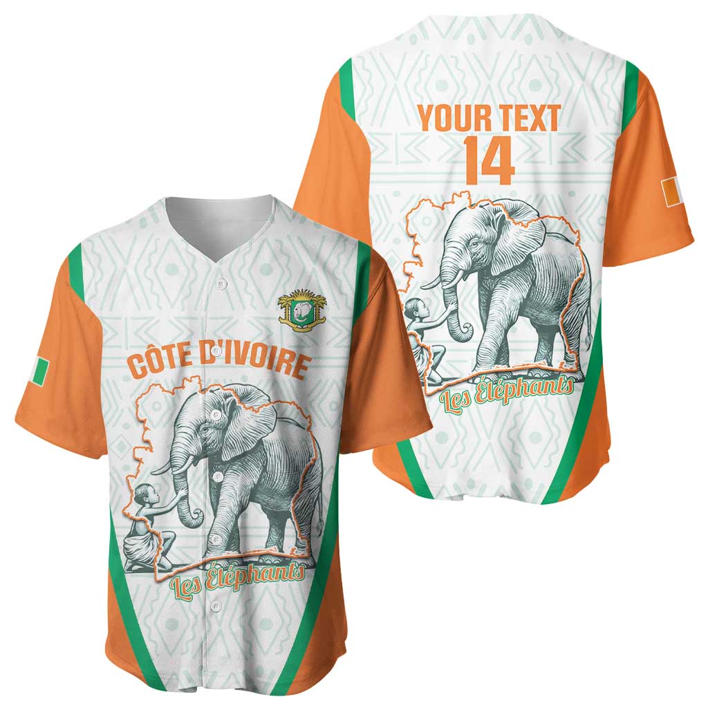 Custom Ivory Coast Football Baseball Jersey 2026 Cote d'Ivoire Les Elephants White Version LT14