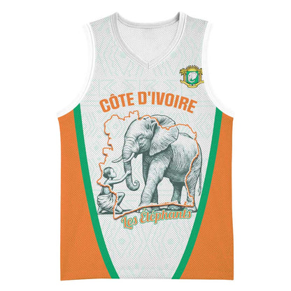 Custom Ivory Coast Football Basketball Jersey 2026 Cote d'Ivoire Les Elephants White Version - African Pride