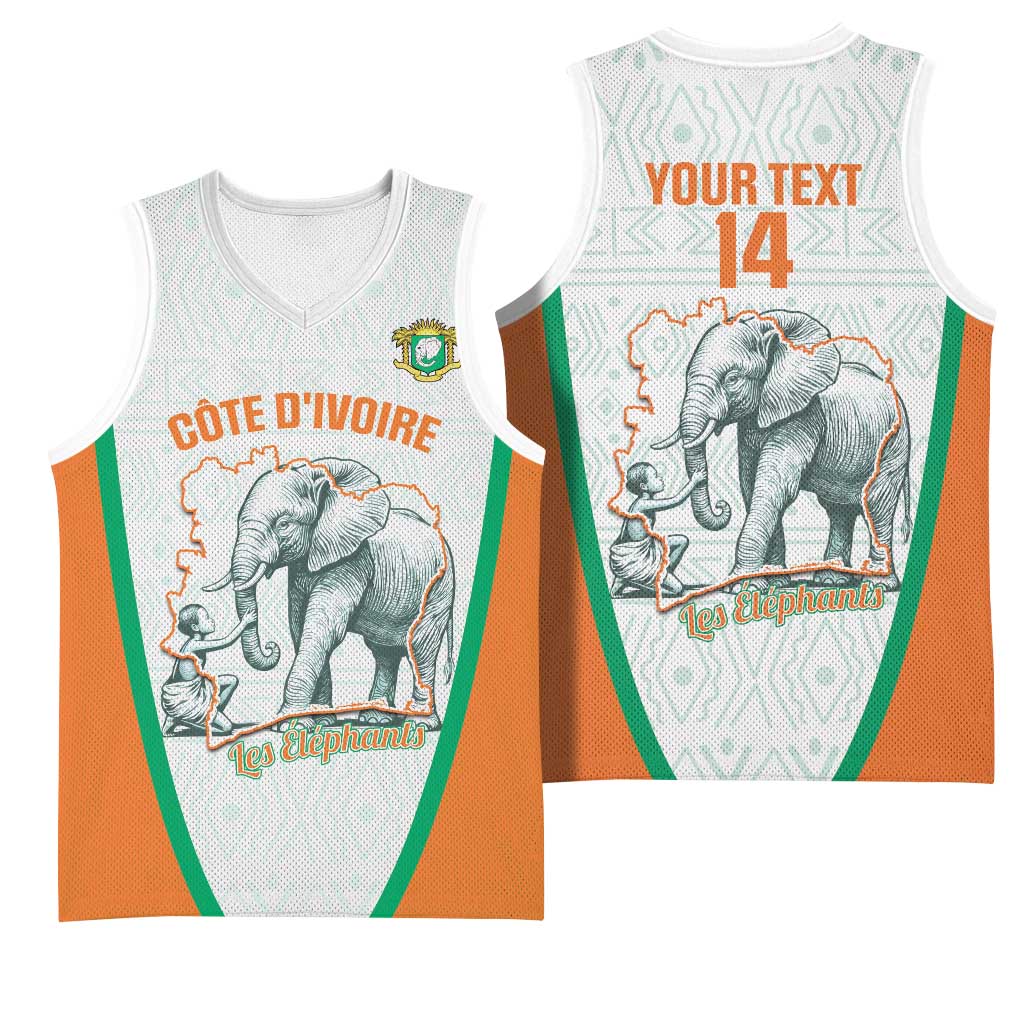 Custom Ivory Coast Football Basketball Jersey 2026 Cote d'Ivoire Les Elephants White Version - African Pride