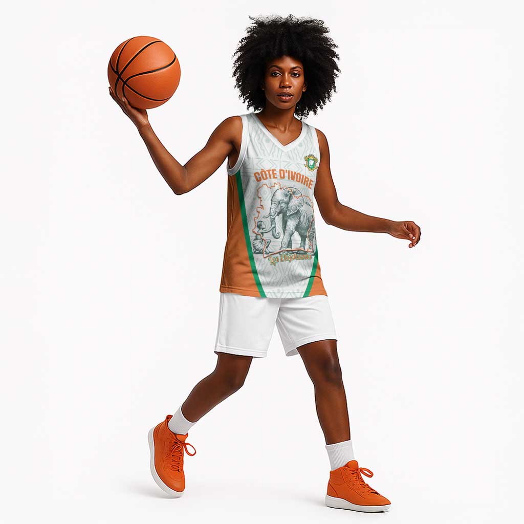 Custom Ivory Coast Football Basketball Jersey 2026 Cote d'Ivoire Les Elephants White Version - African Pride