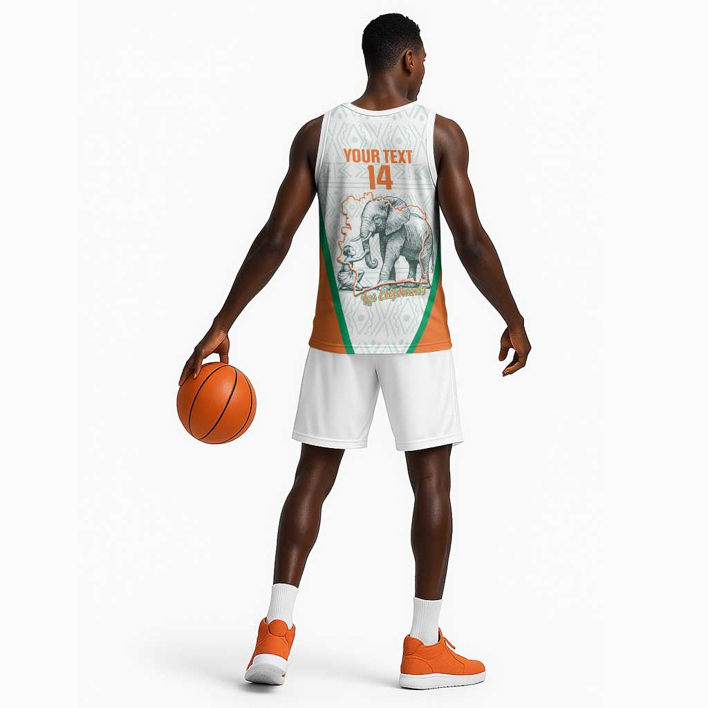 Custom Ivory Coast Football Basketball Jersey 2026 Cote d'Ivoire Les Elephants White Version - African Pride