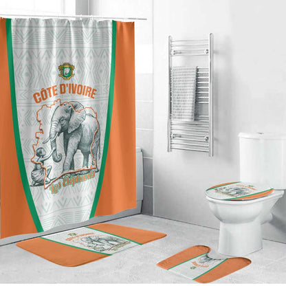 Ivory Coast Football Bathroom Set 2026 Cote d'Ivoire Les Elephants White Version - African Pride