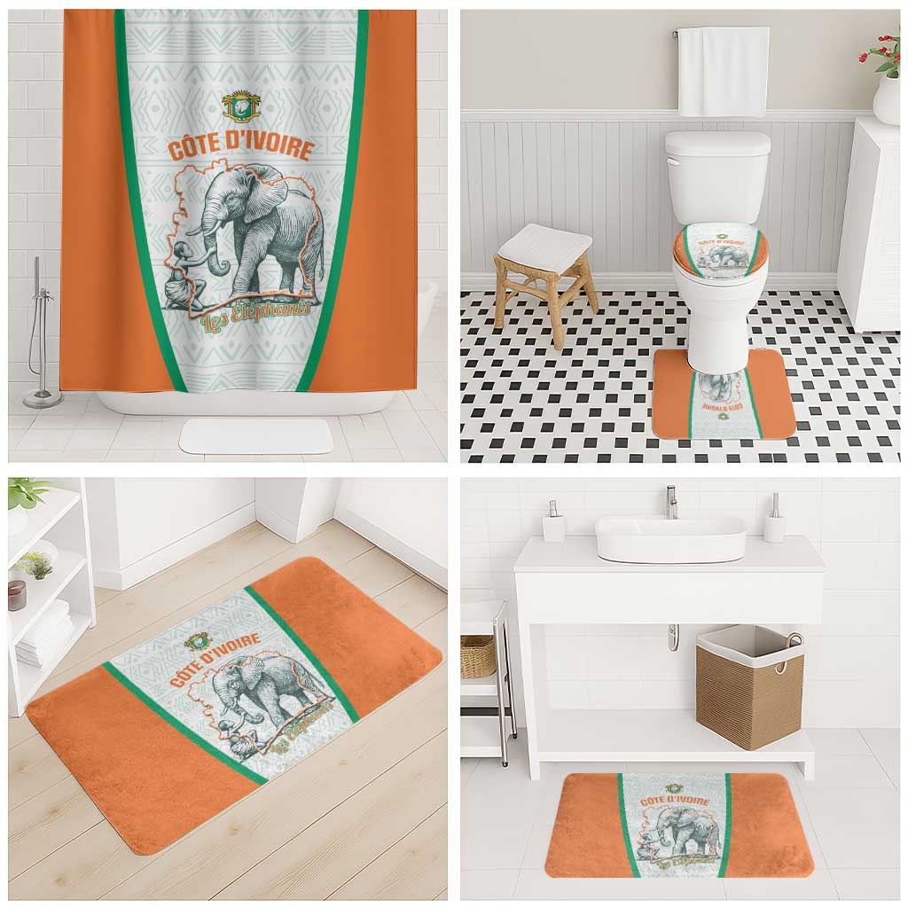 Ivory Coast Football Bathroom Set 2026 Cote d'Ivoire Les Elephants White Version - African Pride