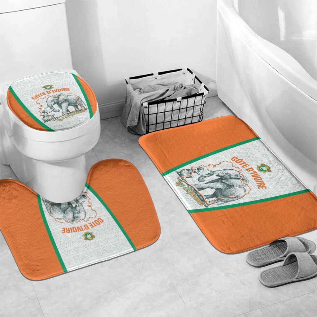Ivory Coast Football Bathroom Set 2026 Cote d'Ivoire Les Elephants White Version - African Pride