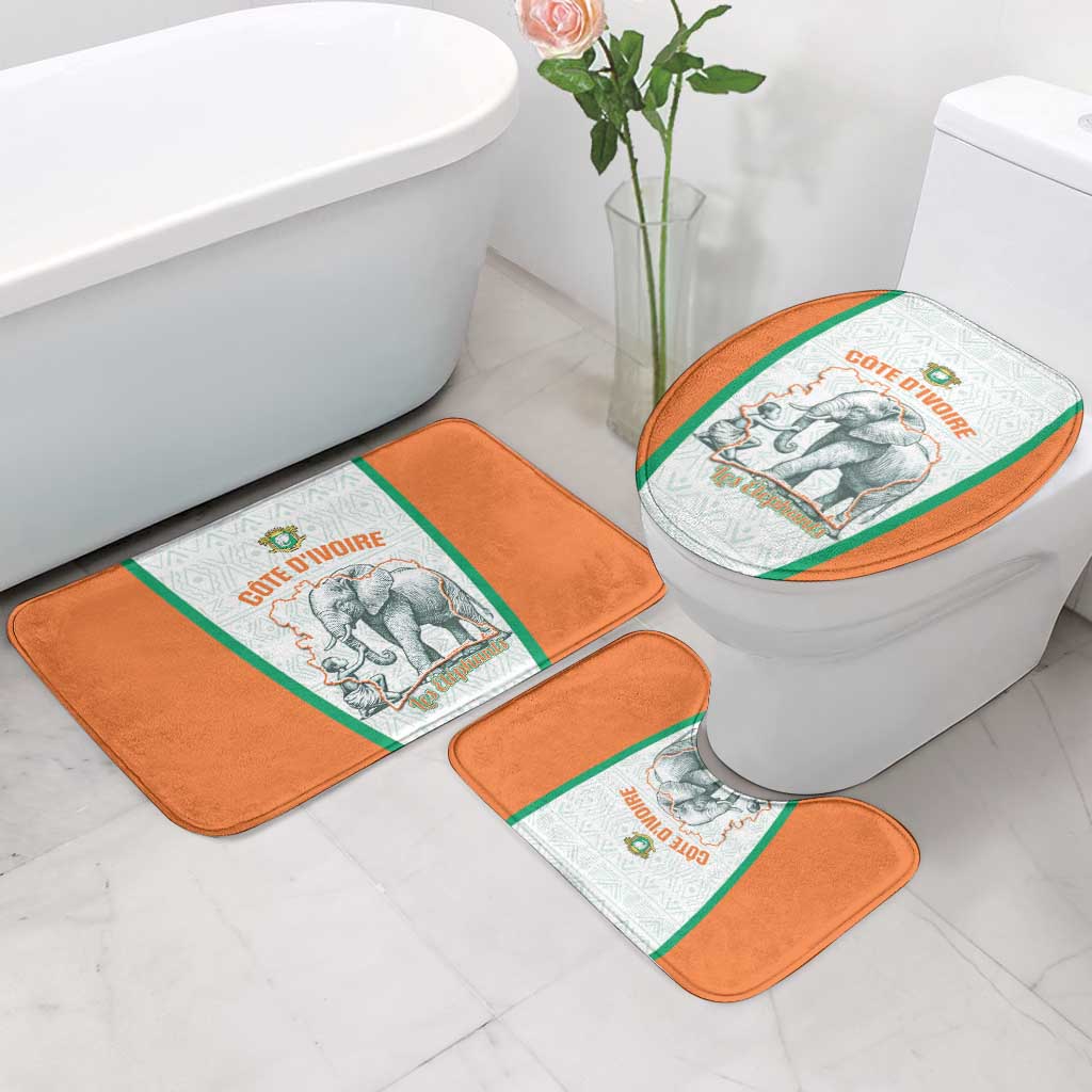 Ivory Coast Football Bathroom Set 2026 Cote d'Ivoire Les Elephants White Version - African Pride