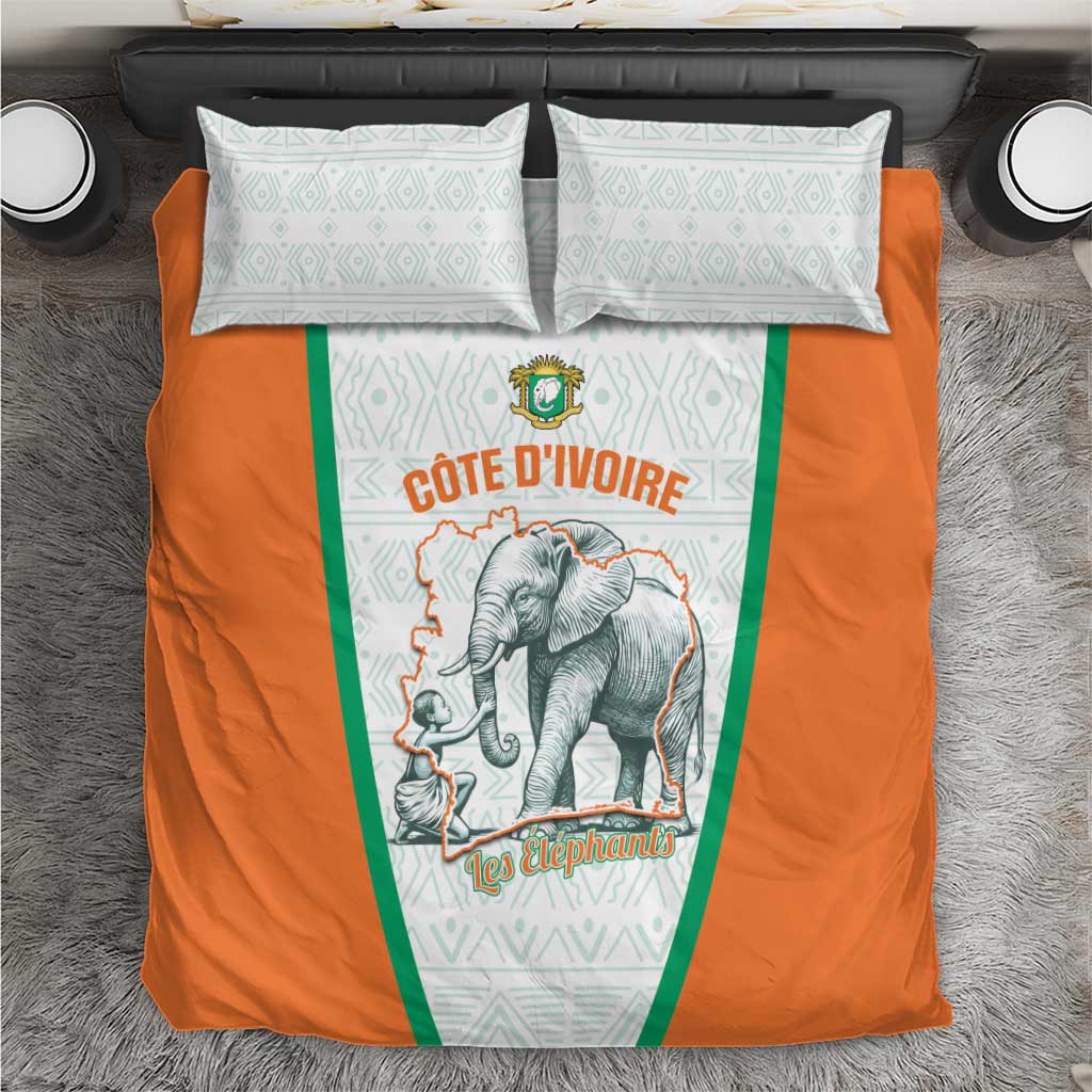 Ivory Coast Football Bedding Set 2026 Cote d'Ivoire Les Elephants White Version - African Pride