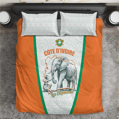 Ivory Coast Football Bedding Set 2026 Cote d'Ivoire Les Elephants White Version - African Pride
