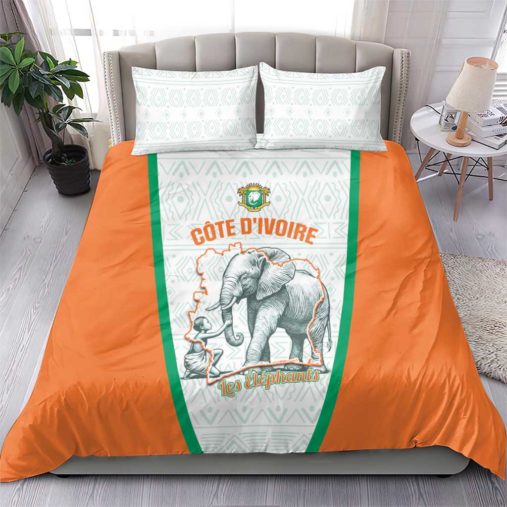 Ivory Coast Football Bedding Set 2026 Cote d'Ivoire Les Elephants White Version - African Pride
