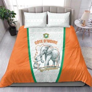 Ivory Coast Football Bedding Set 2026 Cote d'Ivoire Les Elephants White Version - African Pride