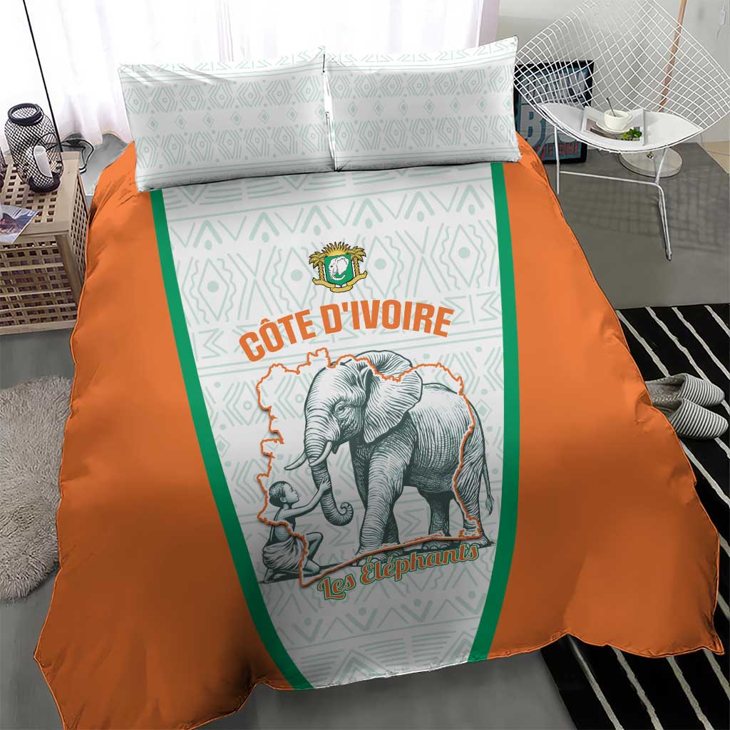 Ivory Coast Football Bedding Set 2026 Cote d'Ivoire Les Elephants White Version - African Pride