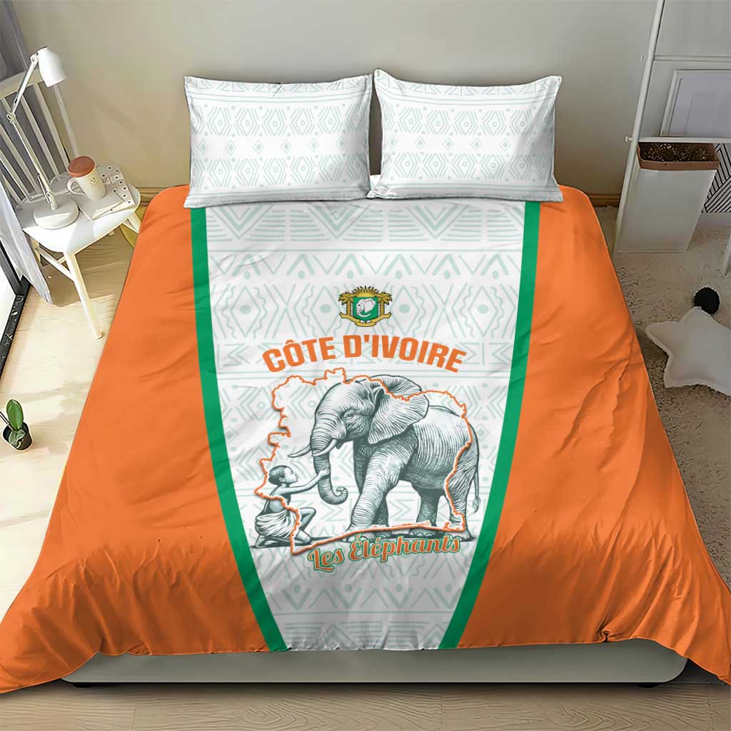 Ivory Coast Football Bedding Set 2026 Cote d'Ivoire Les Elephants White Version - African Pride
