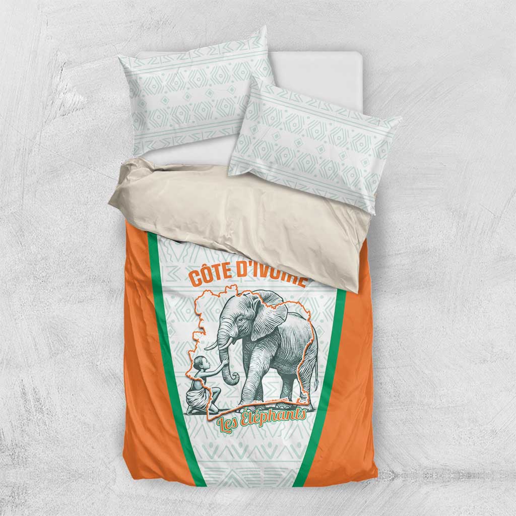 Ivory Coast Football Bedding Set 2026 Cote d'Ivoire Les Elephants White Version - African Pride