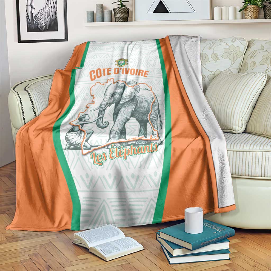 Ivory Coast Football Blanket 2026 Cote d'Ivoire Les Elephants White Version - African Pride