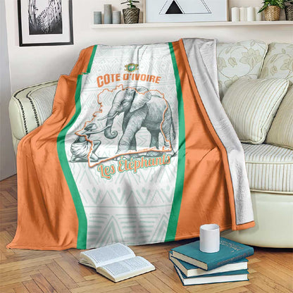 Ivory Coast Football Blanket 2026 Cote d'Ivoire Les Elephants White Version - African Pride